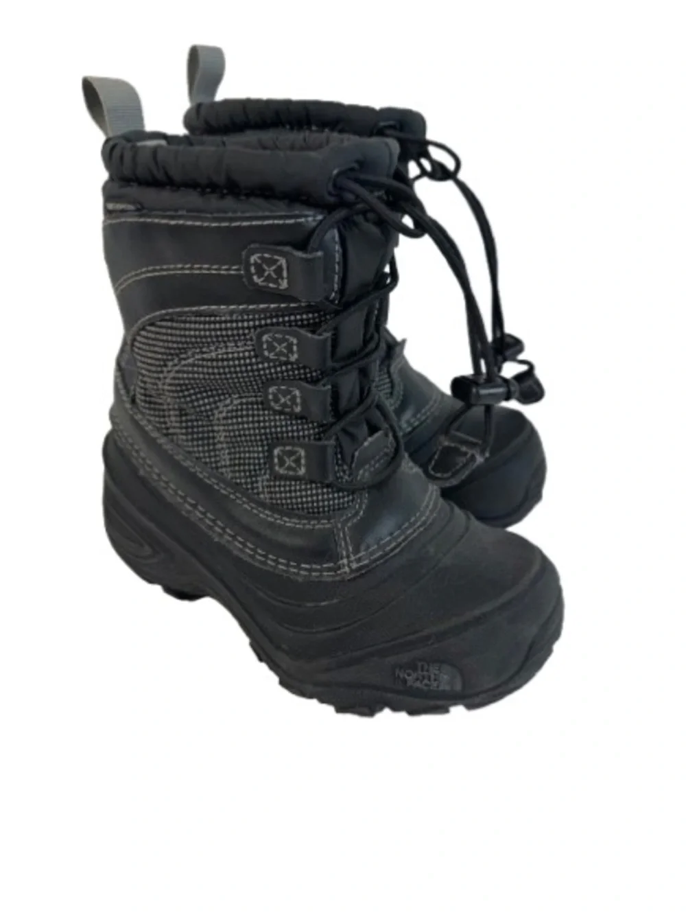 The North Face Black Kids Winter Snow Boots with Drawcord